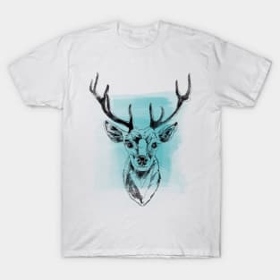 Graphic Reindeer black on grunge texture T-Shirt